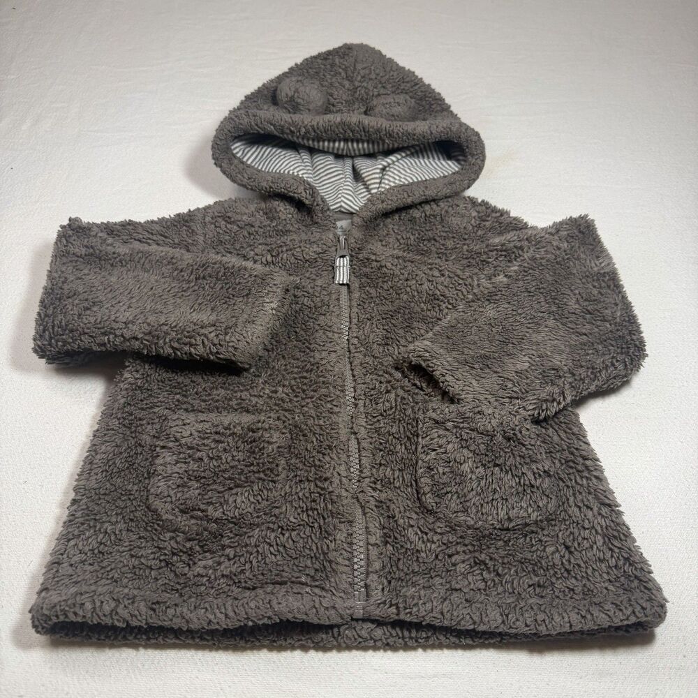 Carter's Fuzzy Brown Kids Hoodie 2T Coat Jacket Bear Ears Coat Cozy Zip Up